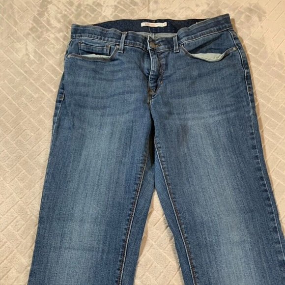 Levis Womens 10 Denim Jeans Blue 525 Perfect Waist Straight Mid Rise Stretch - Picture 2 of 13
